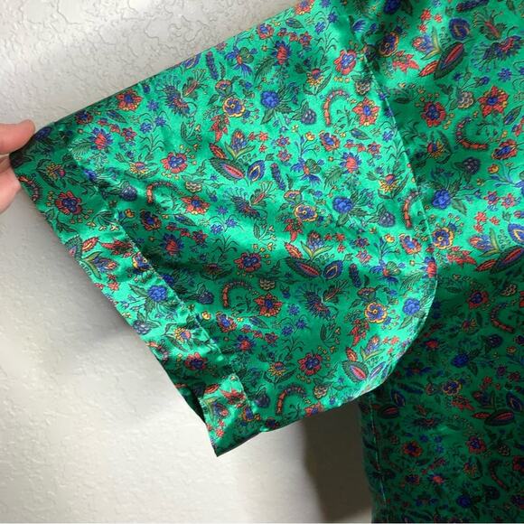 Victoria’s Secret Vintage Gold Label green floral button pajama top size Large - Picture 4 of 12